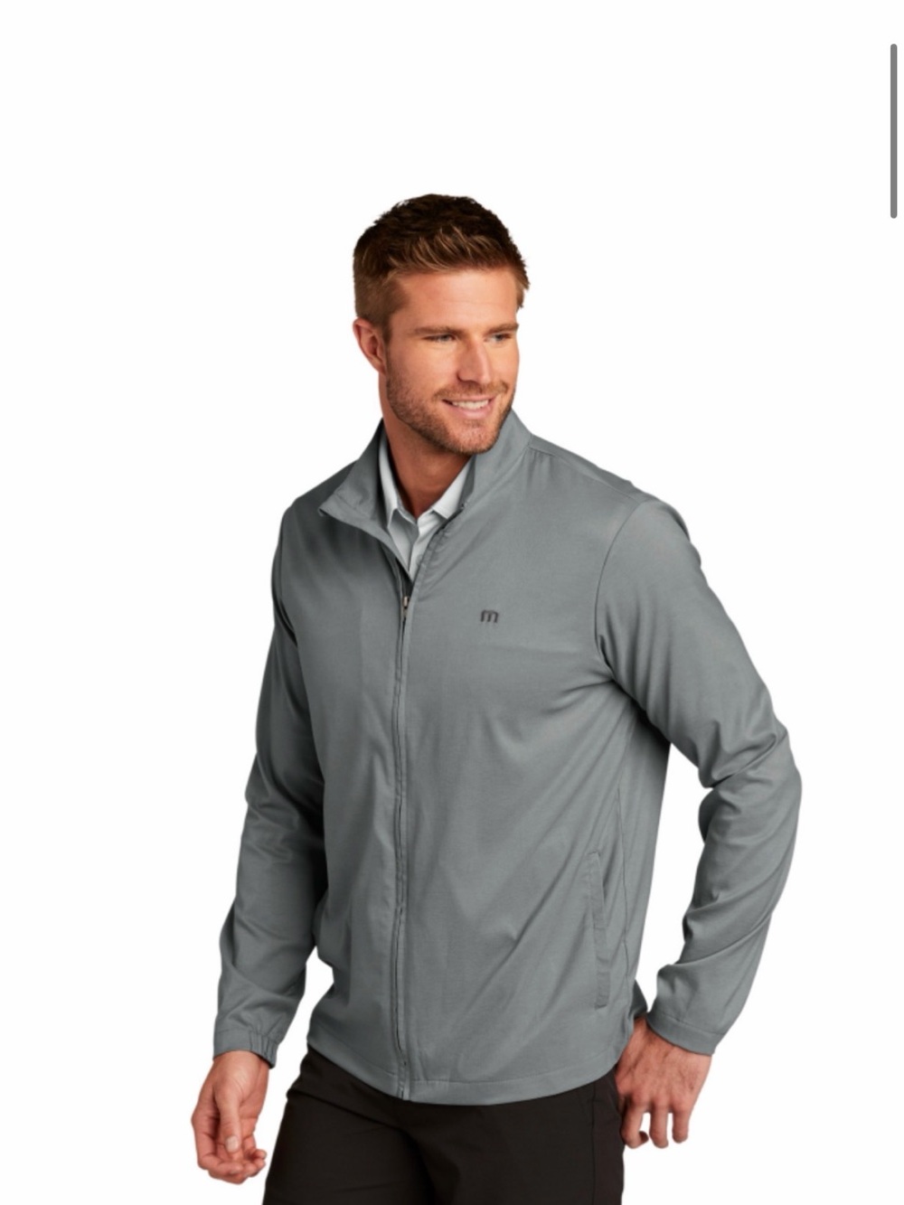 Travis Mathew Men's Lightweight Zip Jacket in Gray Surfside Full Zip Size XL